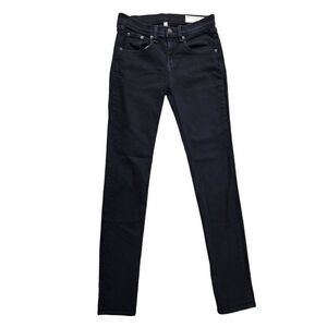 Rag & Bone women's Jeans High-Rise Skinny Black stretch denim size 25x29.5